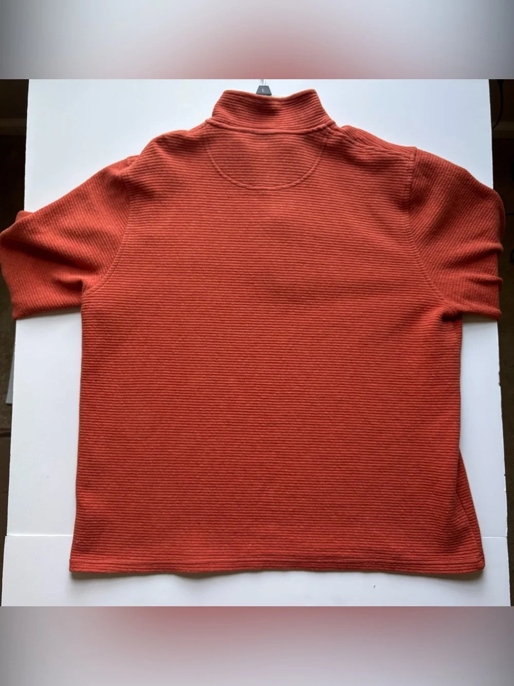 L.L.Bean Lakewashed Double-Knit Quarter-Zip Long Sleeve Men's L Regular Orange